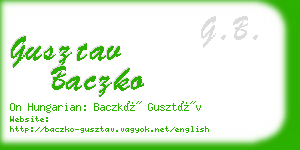 gusztav baczko business card